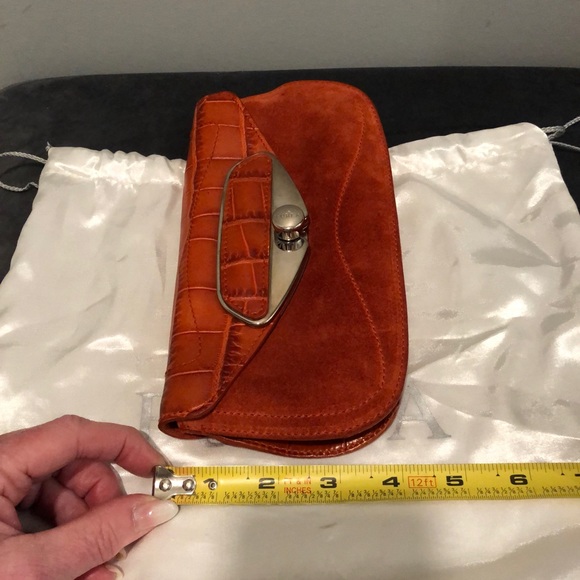 Furla croc leather and suede clutch - Picture 9 of 9